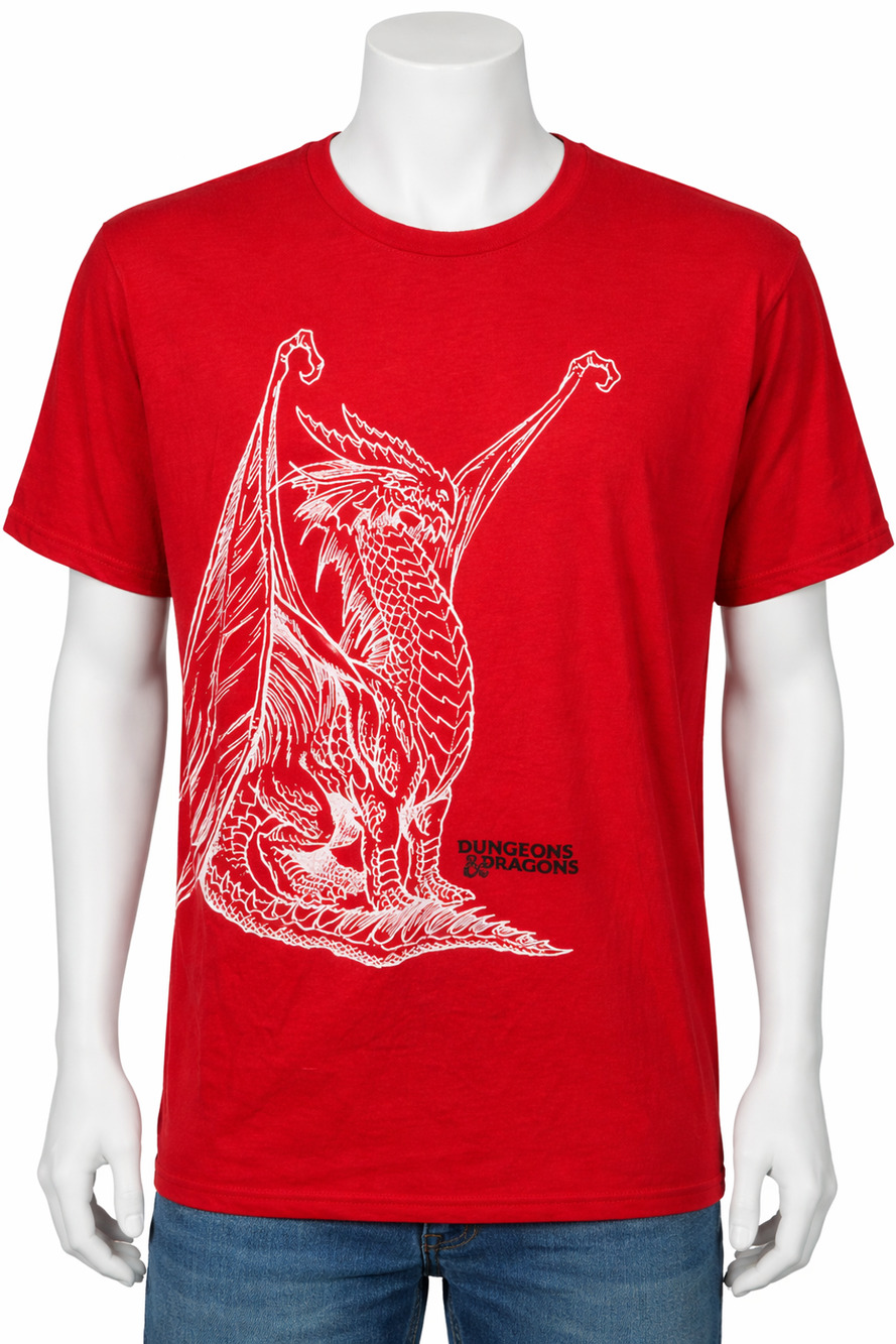 Dungeons & Dragons Red Dragon Graphic Tee Loot Gaming 100% Cotton Large